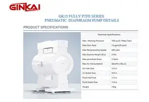 Bomba de diafragma GK15 de PTFE