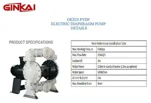 Bomba eléctrica de diafragma GKE25 de PVDF