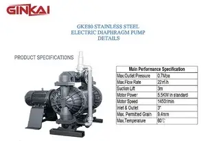 Bomba eléctrica de diafragma GKE80 de aluminio (documento 2)