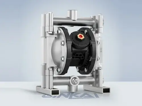 Bomba neumática de doble diafragma de acero inoxidable de 1/2”